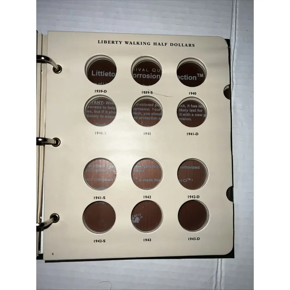 Littleton Coin Company 1916-1947 Liberty Walking Half Dollar Album Coin Storage